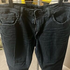 Men’s fried denim 36x30 black denim jeans slim style
